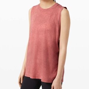 Lululemon All Yours Boyfriend Tank *Wash Sz 6 Cloudy Wash Cherry Tint *Damaged*